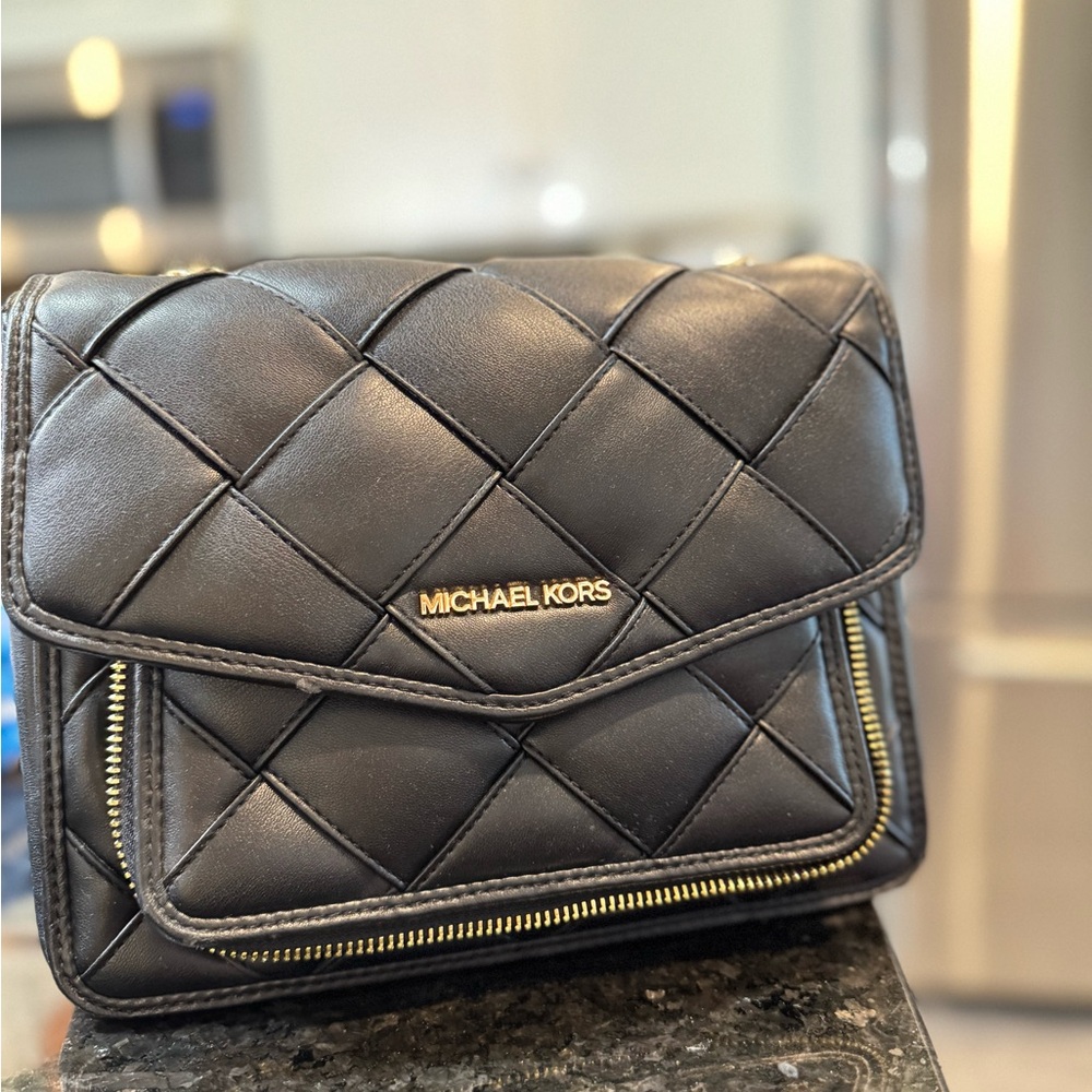 Michael Kors Black Quilted Crossbody Bag